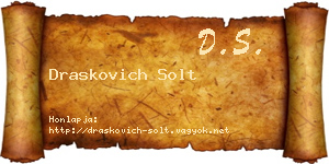 Draskovich Solt névjegykártya